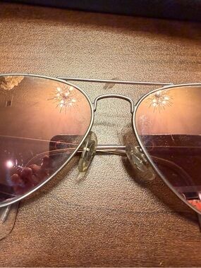 Ray-Ban Aviator Sunglasses Pink Lenses Silver Frame